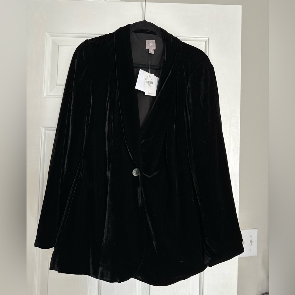 NWT J. Jill Black Velvet Blazer